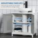 Under Sink Pedestal Storage Bathroom Cabinet, Gray White_maomaolike.com