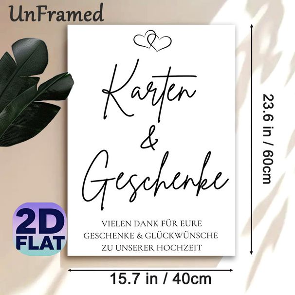 Wedding Gratitude Painting Poster, Minimalist Black & White Calligraphy Poster, Elegant Message For Thanking Wedding Gifts And Wishes, Ideal For_maomaolike.com