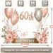 Rose Golden 60th Birthday Party Banner - 2D Flat Polyester Backdrop With Balloons, Roses, Confetti, Wall Hanging Photo Props, Party Decor_maomaolike.com