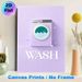 Laundry Washing Machine Painting Poster, Pastel Minimalist Soft Purple Washer With Floral Accents Poster, Gentle Charming Decor Idea For Laundry Room_maomaolike.com