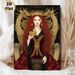 Dark Fantasy Queen & Dragon Painting Poster, Luxurious Gothic Style Poster, Mysterious Ornate Design With Red-haired Queen Holding Golden Cup, Ideal_maomaolike.com