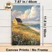 Coastal Cottage Landscape Painting Poster, Warm-toned Idyllic Seaside Scenery With Wildflowers And Yellow Cottage Poster, Serene Natural View Ideal_maomaolike.com