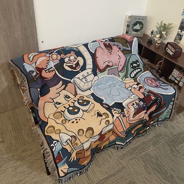SpongeBob Cute Cartoon Throw Sofa Decoration Cotton Wholesale Blanket_maomaolike.com