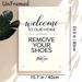 Welcome Home Remove Shoes Painting Poster, Elegant Typographic With Heart Accents Poster, Polite Reminder For Guests, Ideal For Entryway, Hallway_maomaolike.com