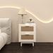 Rattan Nightstand, Wood End Table, Side Table With 2 Rattan-Decorated Drawers, Bedside Table,Wood Accent Table With Storage For Livingroom, Bedroom,Burly Wood_maomaolike.com