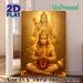 Hindu Deity Hanuman & Rama Themed Painting Poster, Warm-toned Devotional Art Poster, Serene Spiritual Depiction Ideal For Home Prayer Space_maomaolike.com