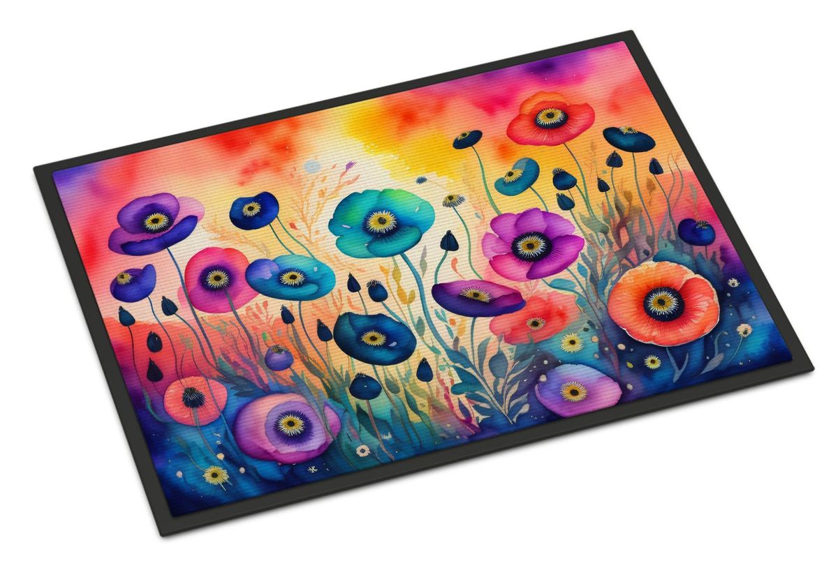 Anemones In Color Doormat Front Door Mat Indoor Outdoor Rugs For Entryway, Non Slip Washable Low Pile, 24H X 36W_maomaolike.com
