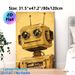 Vintage Robot Painting Poster, Retro Weathered Rusty Robot Illustration Poster, Unique Nostalgic Decor For Home Office, Living Room_maomaolike.com