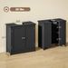 Pedestal Sink Storage Cabinet, Bathroom Sink Cabinet With U-Shape Cut-Out And Adjustable Shelf, Black_maomaolike.com
