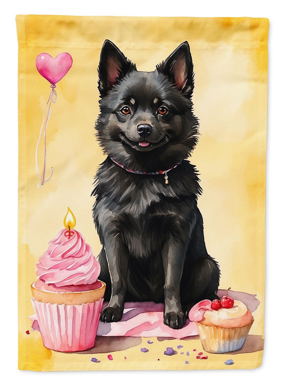 Schipperke Happy Birthday Garden Flag Mailbox Flag Decorative Yard Flag Banner Outside Patio Artwork Yard Flower Beds, Garden Size, Multicolor_maomaolike.com