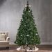 9 Ft Glitter Bristle Mixed Hinged Tree With 72 Red Berry And 73 Pine Cones And 2099 Branch Tips_maomaolike.com