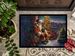 Brussels Griffon And Santa Claus Doormat Front Door Mat Indoor Outdoor Rugs For Entryway, Non Slip Washable Low Pile, 24H X 36W_maomaolike.com