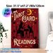 Tarot Card Readings Painting Poster, Retro Silhouette Style Poster, Witch & Black Cat Divination Scene With Moon & Roses, Ideal For Occult-Themed_maomaolike.com