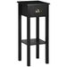 HOMCOM 29" 2-Tier Side Table With Drawer Shelf, End Table For Living Room, Black_maomaolike.com