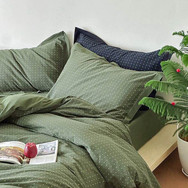 Wholesale INS Japanese Plaid Jacquard Pure Four-Piece All-Cotton Simple Nordic Style Yarn-Dyed Washed Cotton 4-Piece Set_maomaolike.com