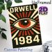 Orwell 1984 All-Seeing Eye Painting Poster, Vintage Retro Bold Graphic Poster, Eye-catching Literary Themed Decor Suitable For Home Study, Library And_maomaolike.com