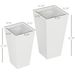 2-Pack Outdoor Planter Set, Flower Pots With Drainage Holes, Durable & Stackable Plant Pot, 22in & 18in, For Porch, Entryway, Patio, Yard, Garden, White_maomaolike.com