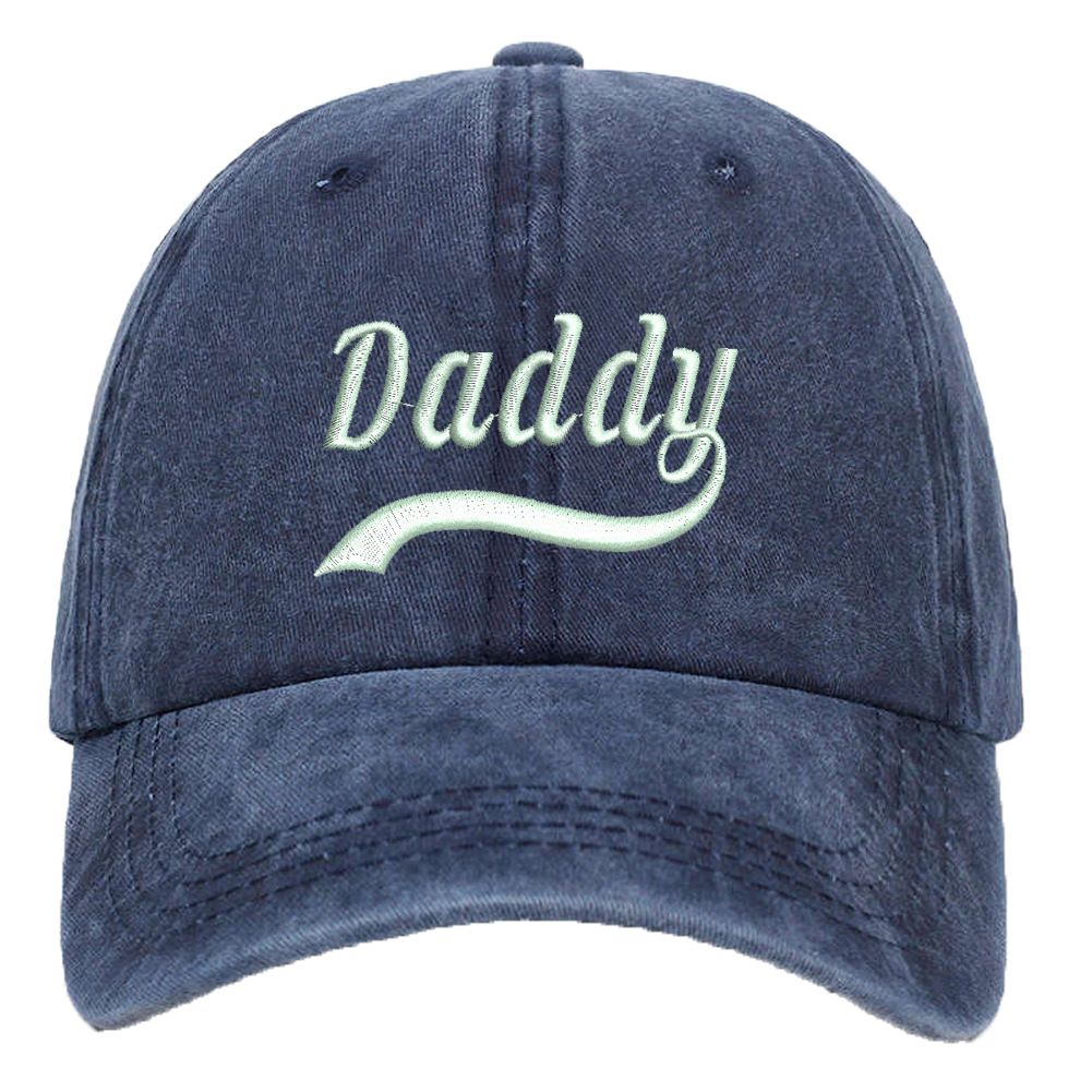 Unisex Washed cotton Alphabet daddy embroidered baseball cap Cotton duck hat Dad hat Hip Hop hat_maomaolike.com