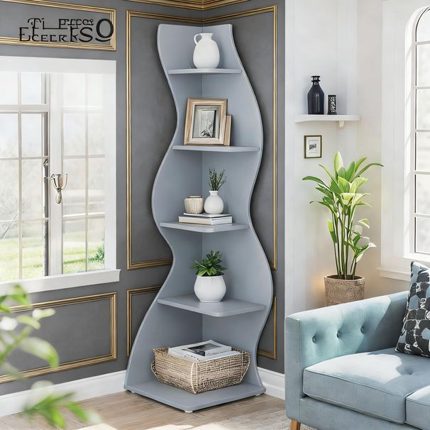 Modern Wall Corner Bookshelf Bookcase_maomaolike.com