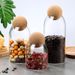 Household Five Grains Sealed Food Spice Square High Borosilicate Glass Storage Jar_maomaolike.com