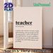 Teacher Definition Painting Poster, Minimalist Typography Poster, Elegant Text-based Design Honoring Educators, Ideal Decor For Classroom, Office Or_maomaolike.com
