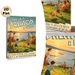 Lake Balaton Retro Gathering Painting Poster, Warm Vintage-style Lakeside Group Fun Scene Poster, Nostalgic Relaxing Wall Decor Idea For Living Room_maomaolike.com