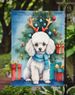 White Toy Poodle Christmas Reindeer Garden Flag Mailbox Flag Decorative Yard Flag Banner Outside Patio Artwork Yard Flower Beds, Garden Size, Multicolor_maomaolike.com