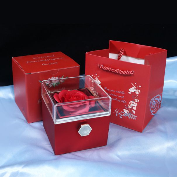Rotating Soap Flower Rose Gift Box Creative Rotating Rose Jewelry Packaging Box Valentine's Day Gift For Women_maomaolike.com
