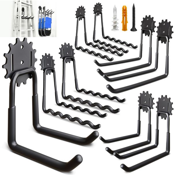 Garage Wall Hooks 9-piece, Heavy Duty Garage Hooks With Extra Soldering Points, Hanging Garage Hooks_maomaolike.com