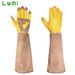 Unisex Green riding long garden gardening gloves cowhide wear-resistant beekeeping anti-shock anti-stab anti-cutting anti-hot_maomaolike.com