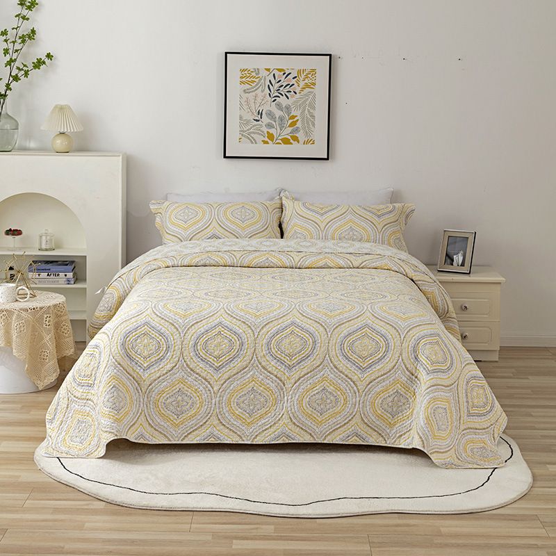 Printed 100% Cotton Quilted Bedspread S - 3-Piece All-Season Duv Cover With 2 Pillowcases Washable Lightweight_maomaolike.com