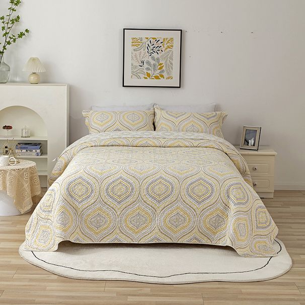 Printed 100% Cotton Quilted Bedspread S - 3-Piece All-Season Duv Cover With 2 Pillowcases Washable Lightweight_maomaolike.com