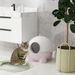 PawHut Hooded Cat Litter Box, Large Kitty Litter Pan With Lid, Scoop, Leaking Sand Pedal, Top Handle, Light Pink_maomaolike.com