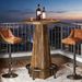 Round Pub Table, Counter Height Bar Table With Footrest_maomaolike.com