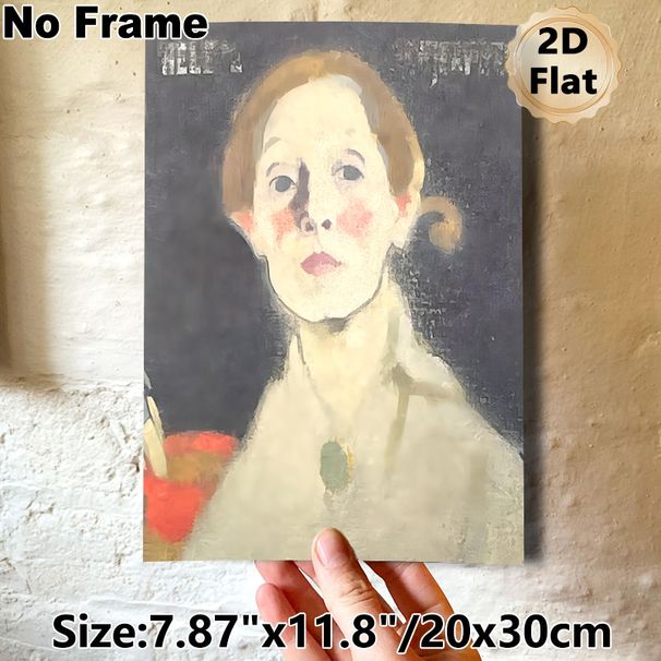 Vintage Lady Portrait Painting Poster, Textured Brushstroke Soft-toned Female Portrait Poster, Adds Elegant Artistic Ambiance, Suitable For Living_maomaolike.com