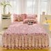 Pure Skirt Single Piece Princess Girl Lace Cover Three-Piece Set Full Cotton Thickened Quilted Non-Slip Bed Sheet Style_maomaolike.com