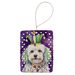 Coton De Tulear King Of Mardi Gras Porcelain Ornament Christmas Tree Hanging Decorations For Home Christmas Holiday, Rectangle, Gift, Multicolor_maomaolike.com