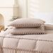 Bohemian Charm Bedding Collection - Twin/Queen Sizes With Pom-Pom Trim & Textured Throw | Premium Fiberglass Sheets_maomaolike.com