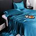 New Comfortable Skin-friendly Solid Color Four-Piece Set Tencel Duvet Cover Bed Sheet Pillowcase Ice Silk Cool_maomaolike.com