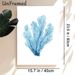 Blue Coral Painting Poster, Soft Watercolor Style Blue Coral Poster, Delicate Textured Design Brings Coastal Vibe, Suitable For Living Room, Bathroom_maomaolike.com