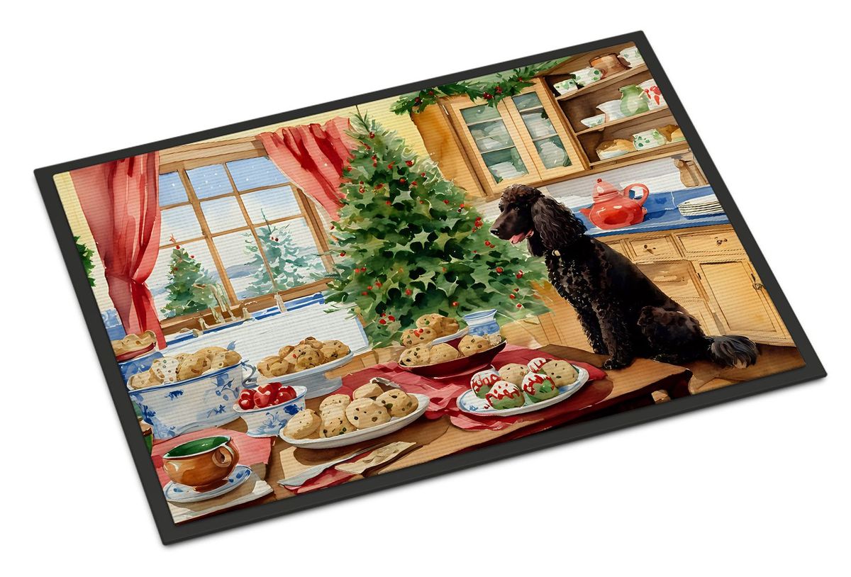 Irish Water Spaniel Christmas Cookies Doormat Front Door Mat Indoor Outdoor Rugs For Entryway, Non Slip Washable Low Pile, 24H X 36W_maomaolike.com