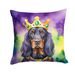 Gordon Setter King Of Mardi Gras Throw Pillow Machine Washable, Indoor Outdoor Decorative Pillow For Couch, Bed Or Patio, 14Hx14W_maomaolike.com