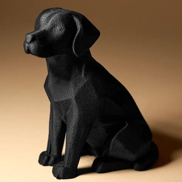 Loyal And Cute Labrador Pure Black Figurine Highly Artistic Solemn Adorable_maomaolike.com