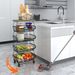 5 Tier Fruit Basket For Kitchen Organizers And Storage, Stackable Metal Wire Basket Stand Cart With Wheels For Fruit Vegetable_maomaolike.com