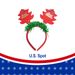 Christmas Bow Headband For Dogs Red And Gold Deer Horn Snowflakes Christmas Hat Costume Dress Up Accessories For Pet For Cosplay And Makeup 12 Pcs_maomaolike.com