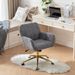 AA Furniture Office Chair,Artificial Rabbit Hair Home Office Chair With Golden Metal Base,Adjustable Desk Chair Swivel Office Chair,Vanity Chair Gray_maomaolike.com