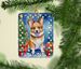 Corgi Christmas Reindeer Porcelain Ornament Christmas Tree Hanging Decorations For Home Christmas Holiday, Rectangle, Gift, Multicolor_maomaolike.com