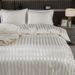 Home Textile Striped Silky Satin Quilt Cover Three Piece Set Full Size_maomaolike.com