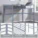 Metal Loft Bed Twin Size, Loft Bed Frame With Safety Guard Rails & Flat Ladder, Twin Loft Bed For Kids Teens Adults, Gray_maomaolike.com