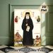 Orthodox Saint Paisios Painting Poster, Traditional Orthodox Icon Style Poster, Sacred Religious Artwork Featuring Accompanying Saints, Holy Buildings_maomaolike.com